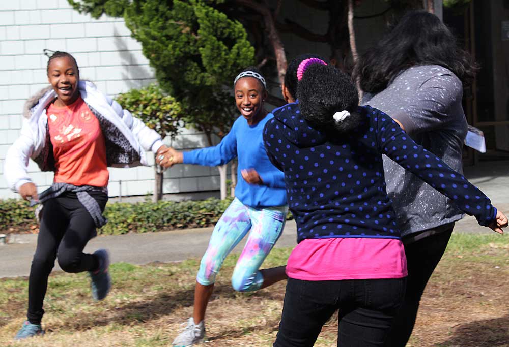 students playing