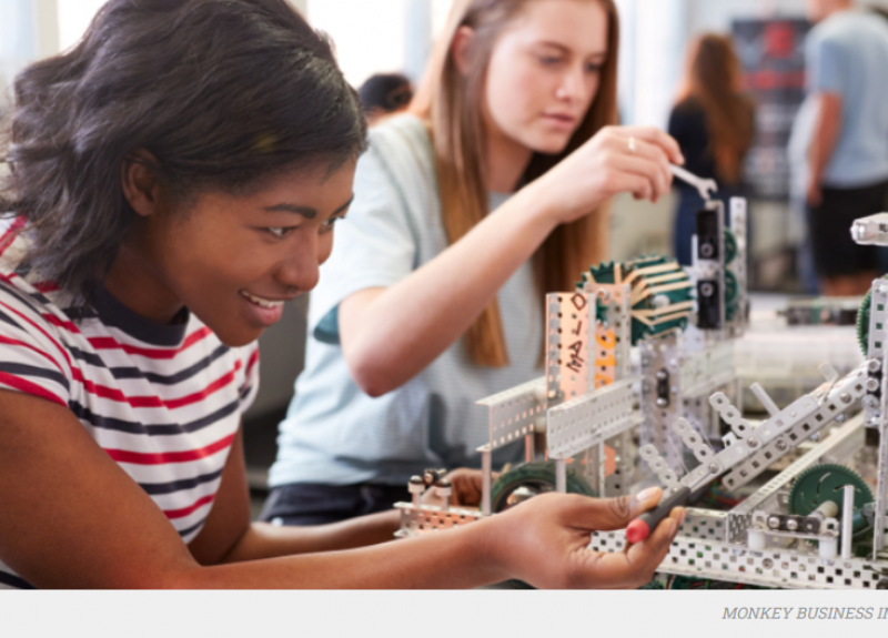 BIPOC girl doing STEM